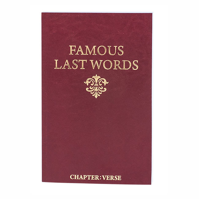 FAMOUS LAST WORDS IN THE BIBLE, paperback book
