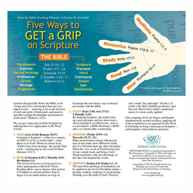 FIVE WAYS TO GET A GRIP ON SCRIPTURE, Bookmark